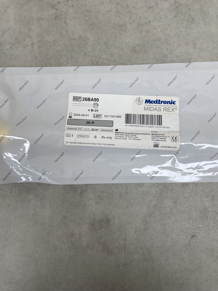 26BA90 - MEDTRONIC - Midas Rex Dissecting Tool Attachment, 26-R, () - ( Expiry Date: 2024-03-12 )