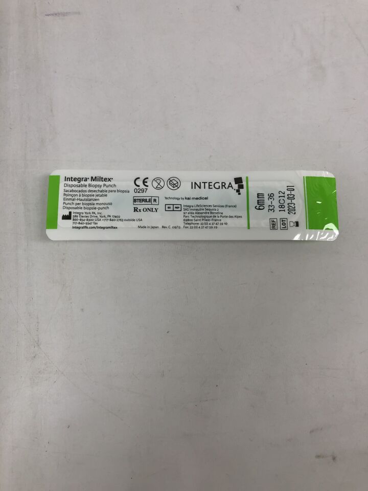 33-36 - INTEGRA - Miltex Biopsy Punch, 6mm, (EA) - ( Expiry Date: 2023-03-01 )