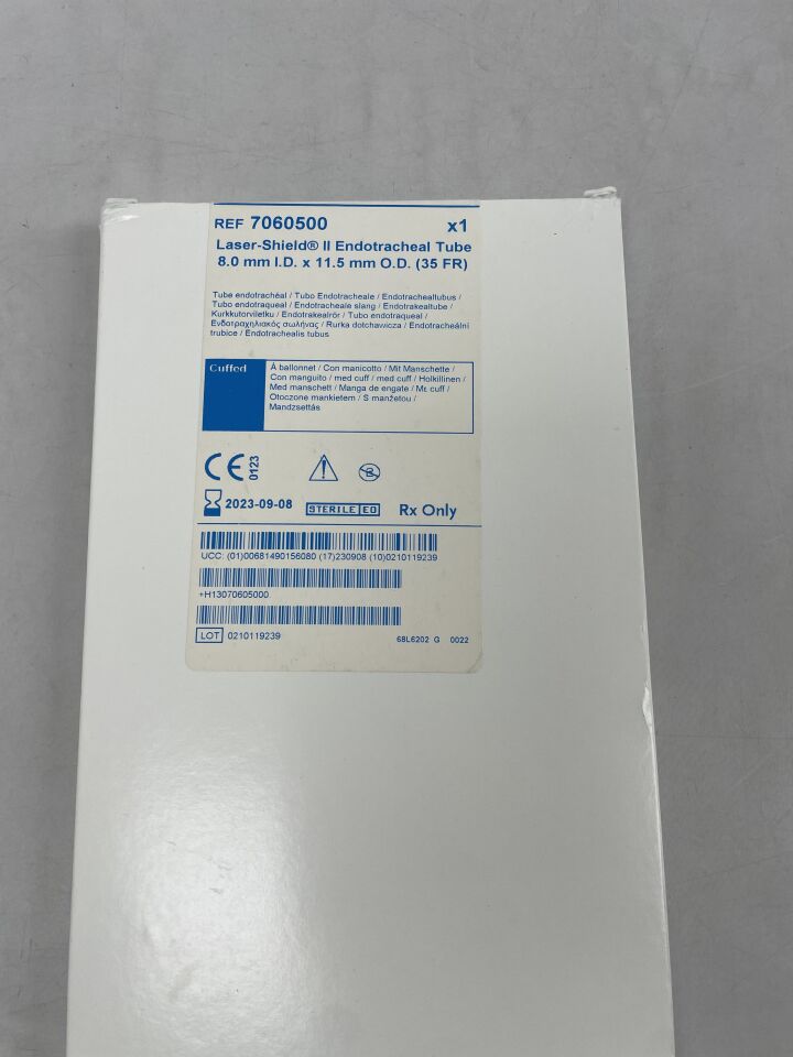 7060500 - MEDTRONIC - laser-shield ii endotracheal tube, cuffed: 8.0mm x 11.5mm, (EA) - ( Expiry Date: 2023-09-08 )