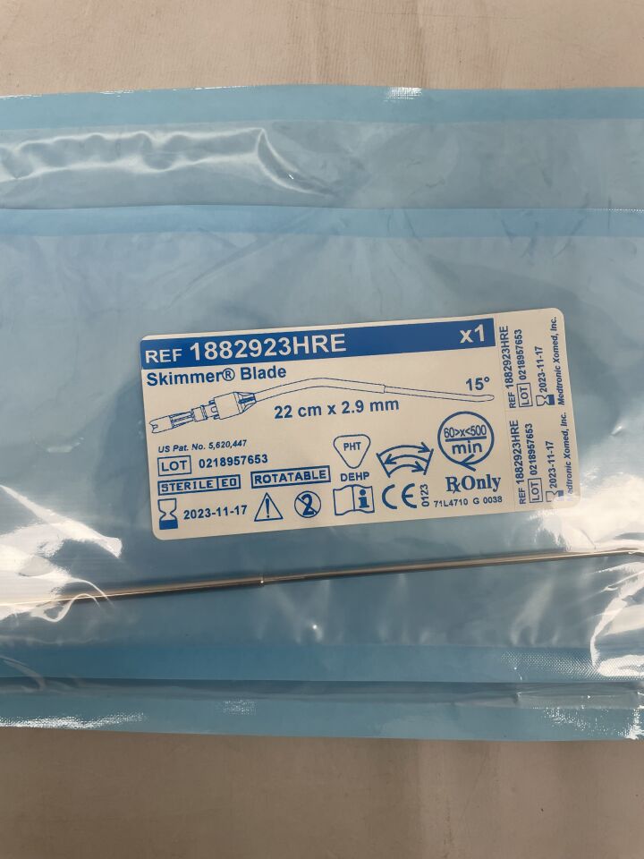 1882923HRE - MEDTRONIC - 2.9mm rotatable skimmer angle-tip blade: 22cm, () - ( Expiry Date: 2023-11-17 )