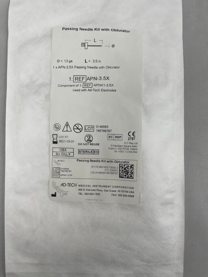APNK1-3.5X - AD-TECH - Passing Needle Kit w/ Obturator 13Ga, 3.5in , (EA) - ( Expiry Date: 2023-05-01 )