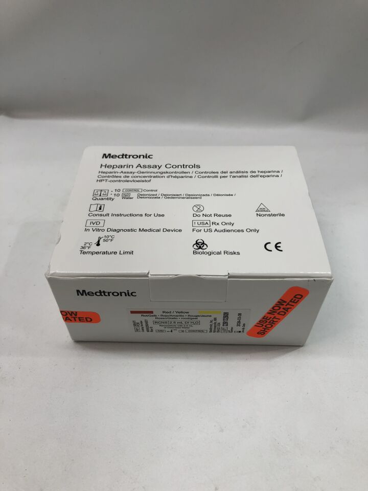 306-01POR - MEDTRONIC - Heparin Assay Controls, Red/Yellow, (BX/10) - ( Expiry Date: 2024-03-08 )