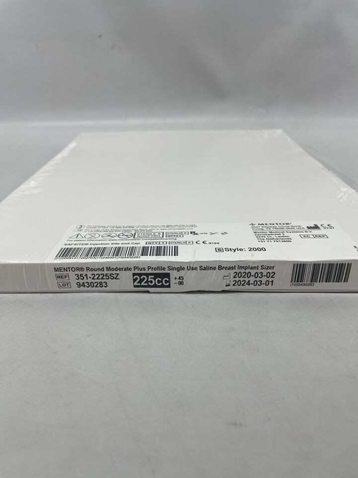 351-2225SZ - MENTOR - Round Moderate Plus Profile Saline Breast Implant Sizer, 225cc, (BX/1) - ( Expiry Date: 2024-03-01 )
