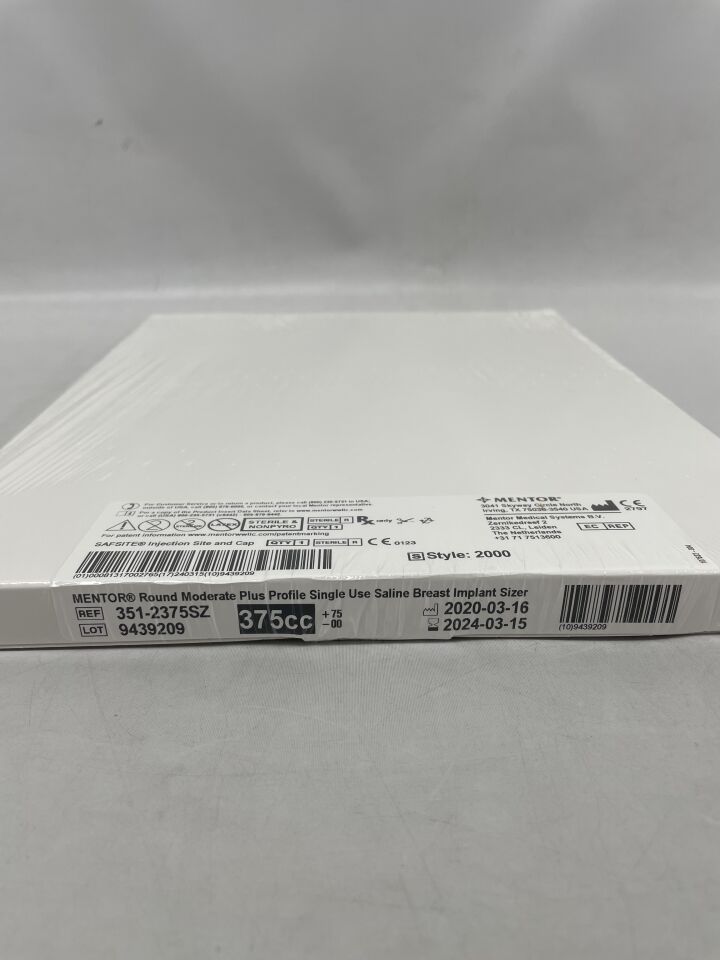 351-2375SZ - MENTOR - Round Moderate Plus Profile Saline Breast Implant Sizer, 375cc, (BX/1) - ( Expiry Date: 2024-03-15 )