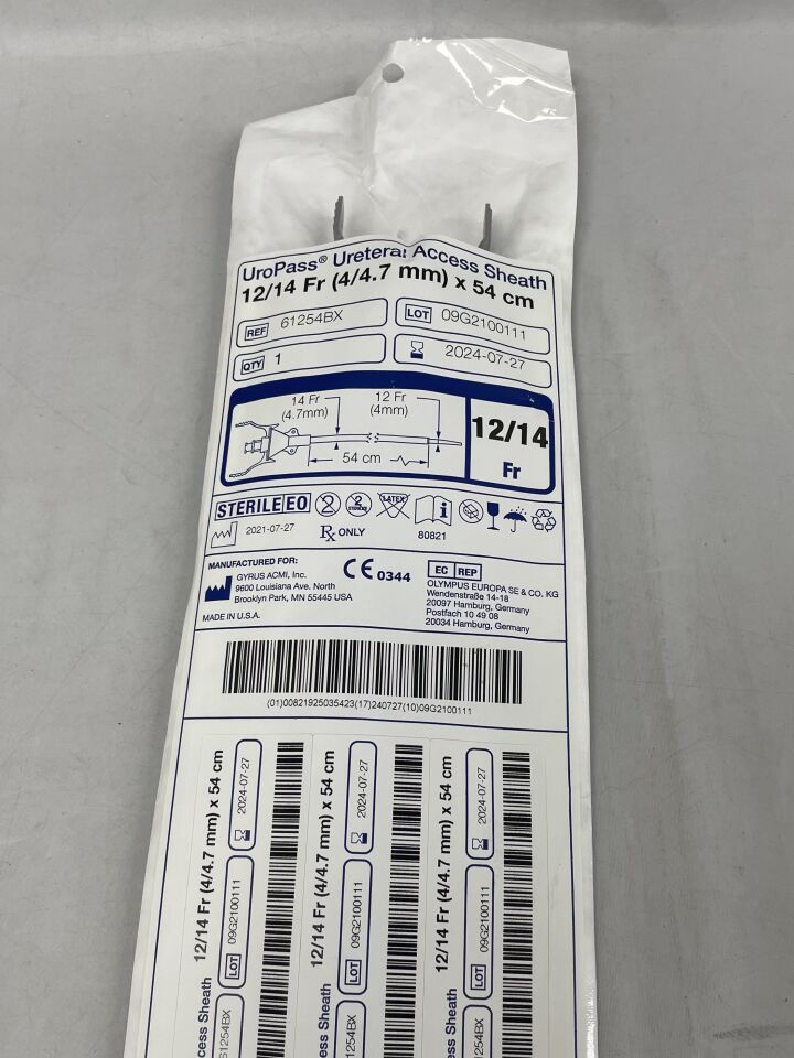 61254BX - OLYMPUS - uropass ureteral access sheath 12/14f x 46cm, (EA) - ( Expiry Date: 2024-07-27 )