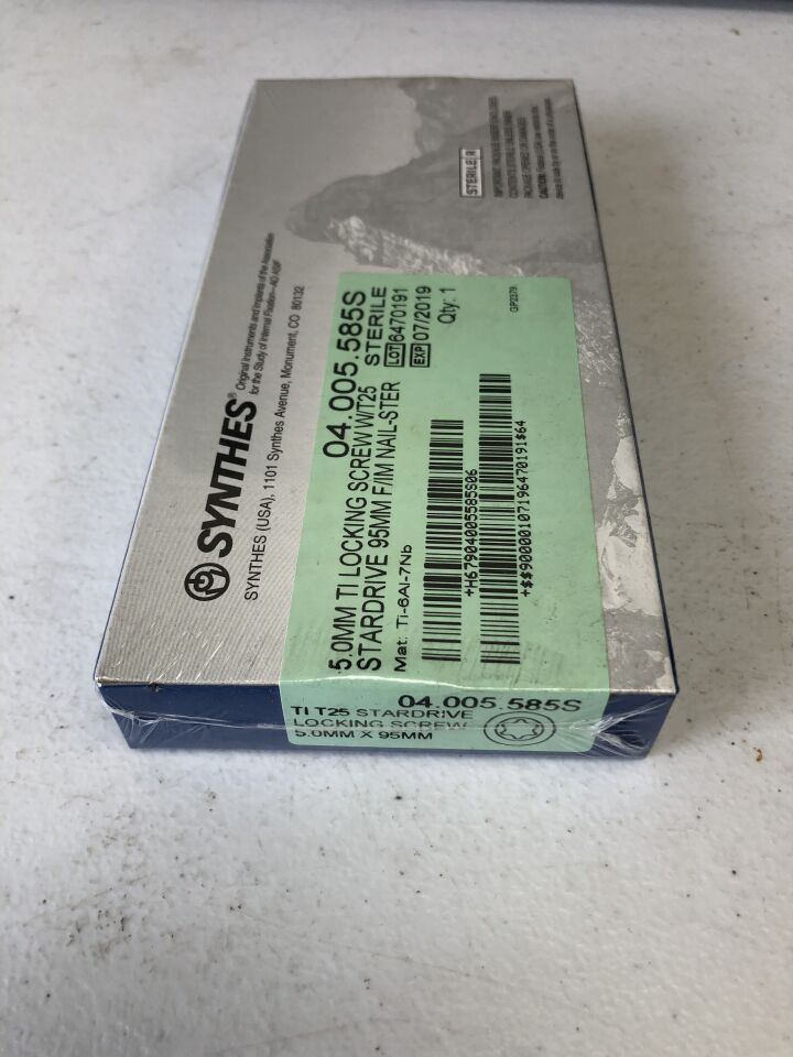 04.005.585S - SYNTHES - Titanium T25 Stardrive Locking Screw, 5mm X 95mm, (BX/1) - ( Expiry Date: 2019-07-17 )