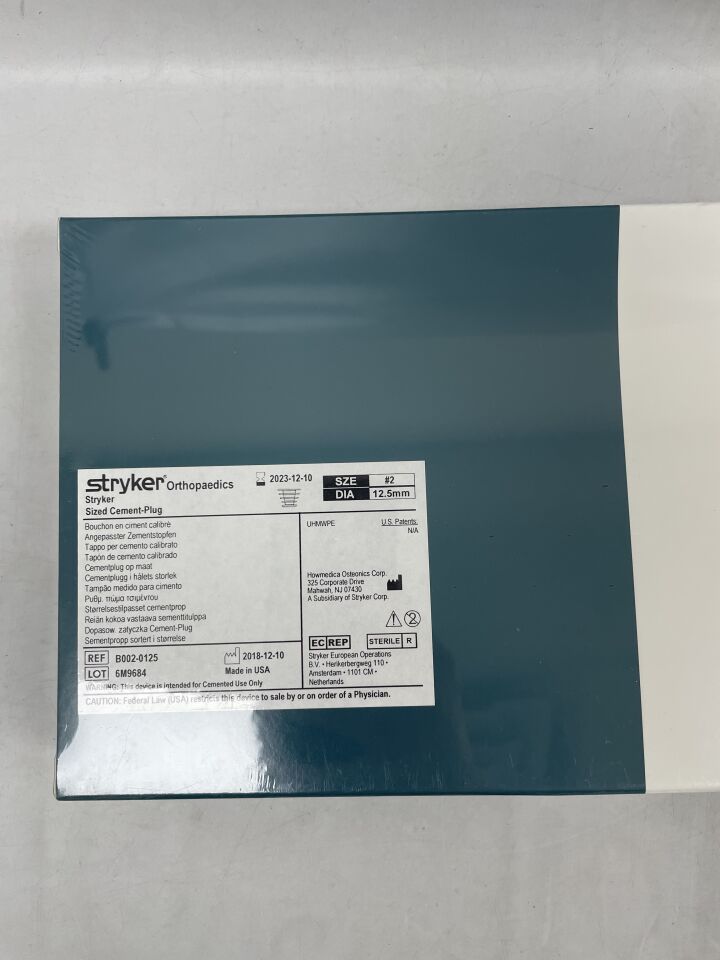 B002-0125 - STRYKER - Sized Cement Plug, (BX/1) - ( Expiry Date: 2023-12-10 )