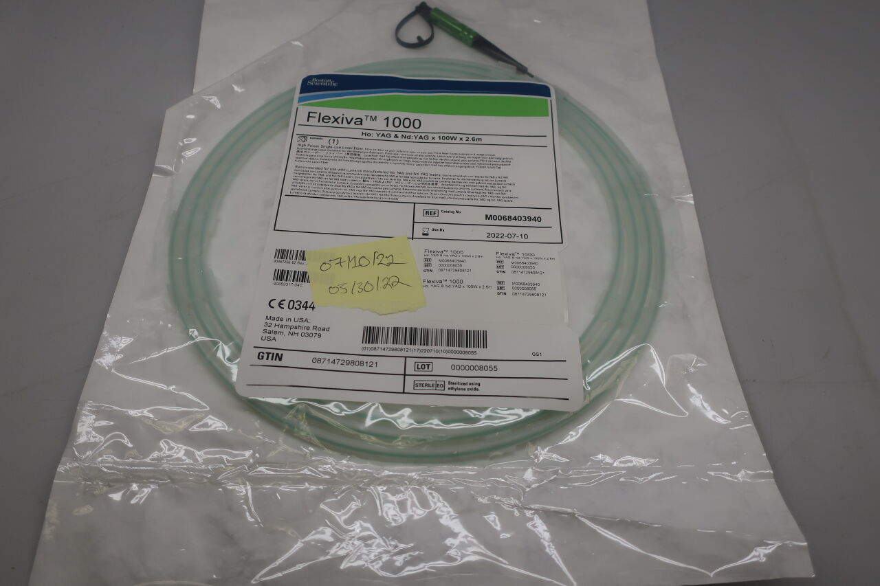 840394 - BOSTON SCIENTIFIC - Flexiva 1000 High Power Laser Fiber, HO: YAG & ND: YAG x 100W x 2.6m, () - ( Expiry Date: 2023-07-27 )