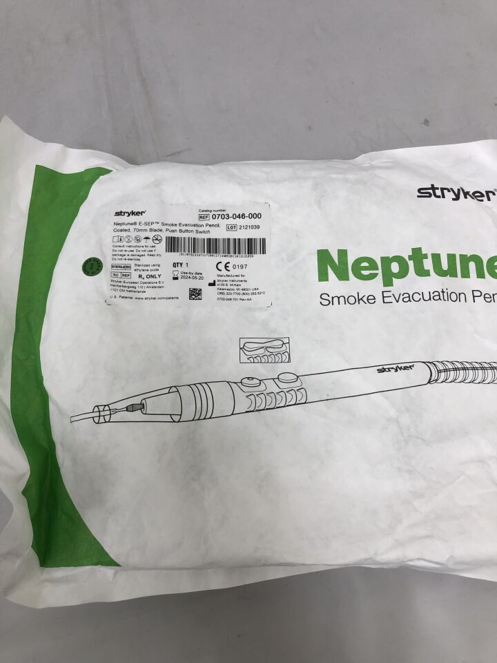 0703-046-000 - STRYKER - Neptune Smoke Evacuation Pencil, Push Button, Coated, 70mm, (EA) - ( Expiry Date: 2024-05-20 )