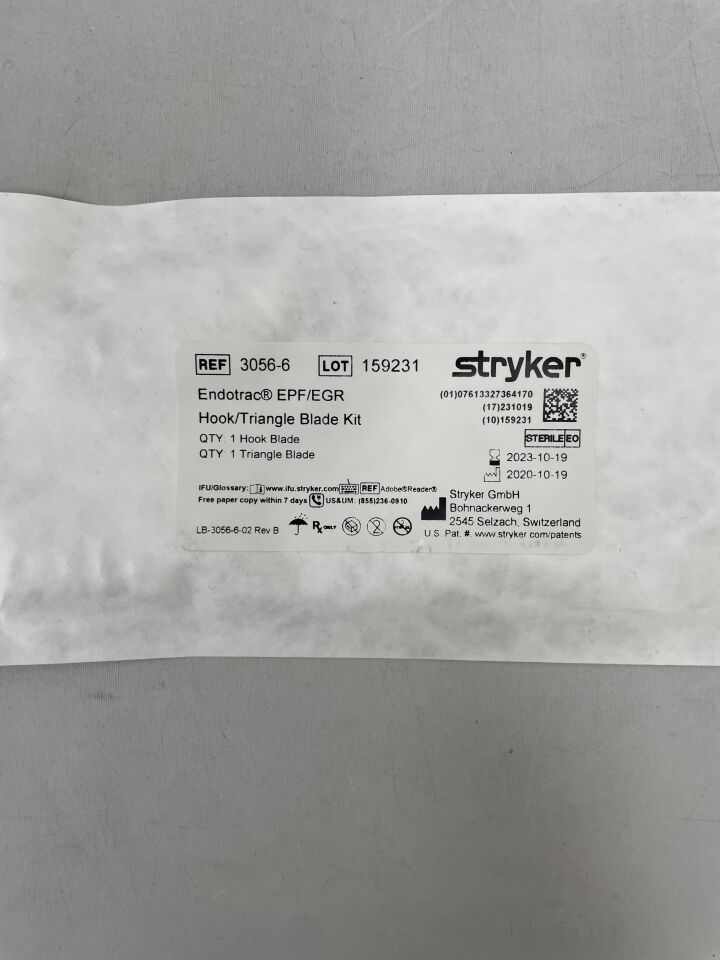 3056-6 - STRYKER - endotrac epf/egr hook/triangle blade kit, () - ( Expiry Date: 2023-10-19 )