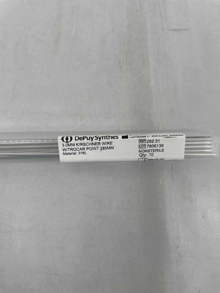 292.31 - SYNTHES - kirschner wire w/trocar point 285mm, (BX/10) - ( Expiry Date: 2099-12-31 )