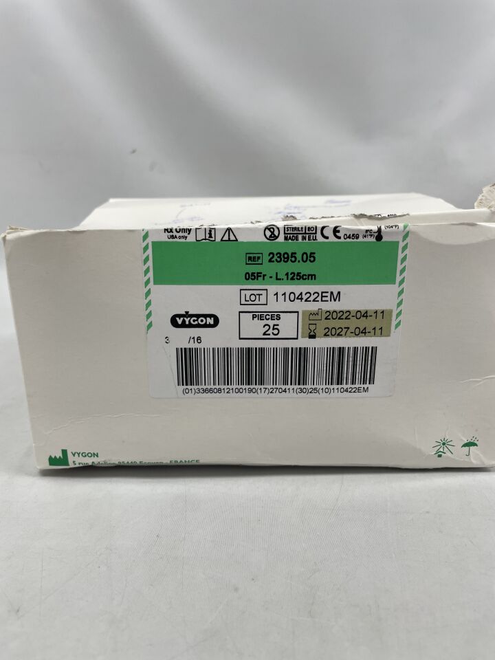 2395.05 - VYGON - 矽膠兒科十二指腸管,加重尖端,3個側孔,05Fr - L.125cm,(盒/25)-(有效期至:2027-04-11)