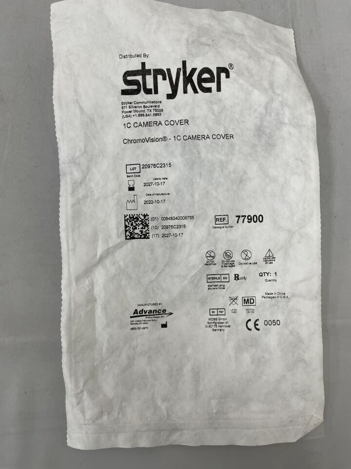 77900 - STRYKER - 1C Camera Cover, ChromoVision , ( EA ) - ( Expiry Date : 2027-10-17 )