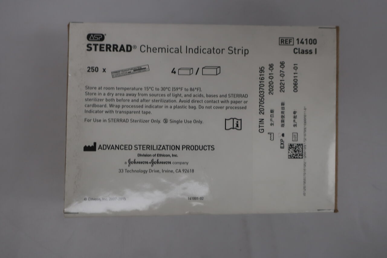 14100 - ASP - Sterrad chemical indicator strip, 4-1/2 Inch, (BX/250) - ( Expiry Date: 2024-01-11 )