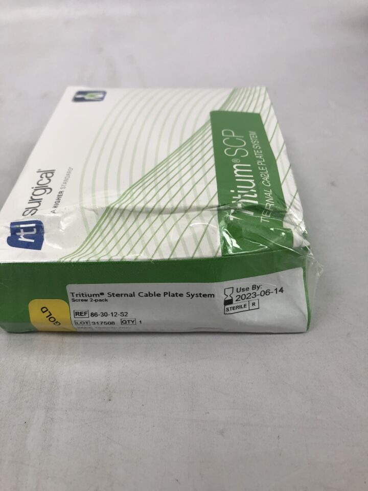 86-30-12-S2 - RTI SURGICAL - Tritium Sternal Cable Plate System, Screw, 3.0mm x 12mm, (BX/2)