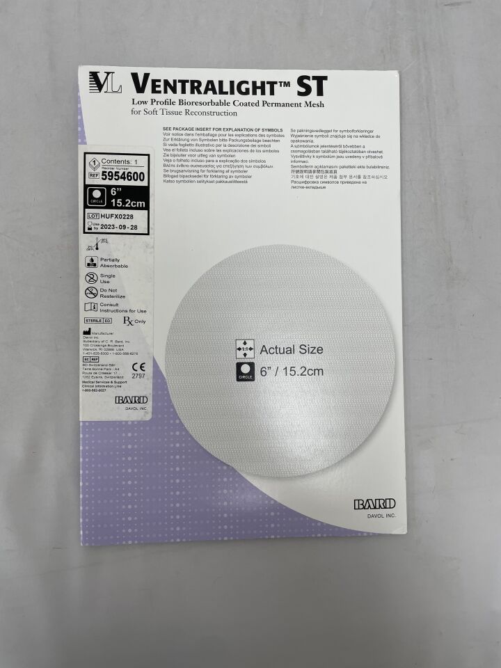 5954600 - BARD - ventralight st mesh: 6" circle, (EA) - ( Expiry Date: 2023-09-28 )