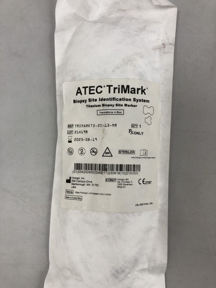 TRIMARKTD-2S-13-MR - HOLOGIC - ATEC TriMark Biopsy Site Identification System, Titanium, Site Marker, (EA) - ( Expiry Date: 2023-08-19 )