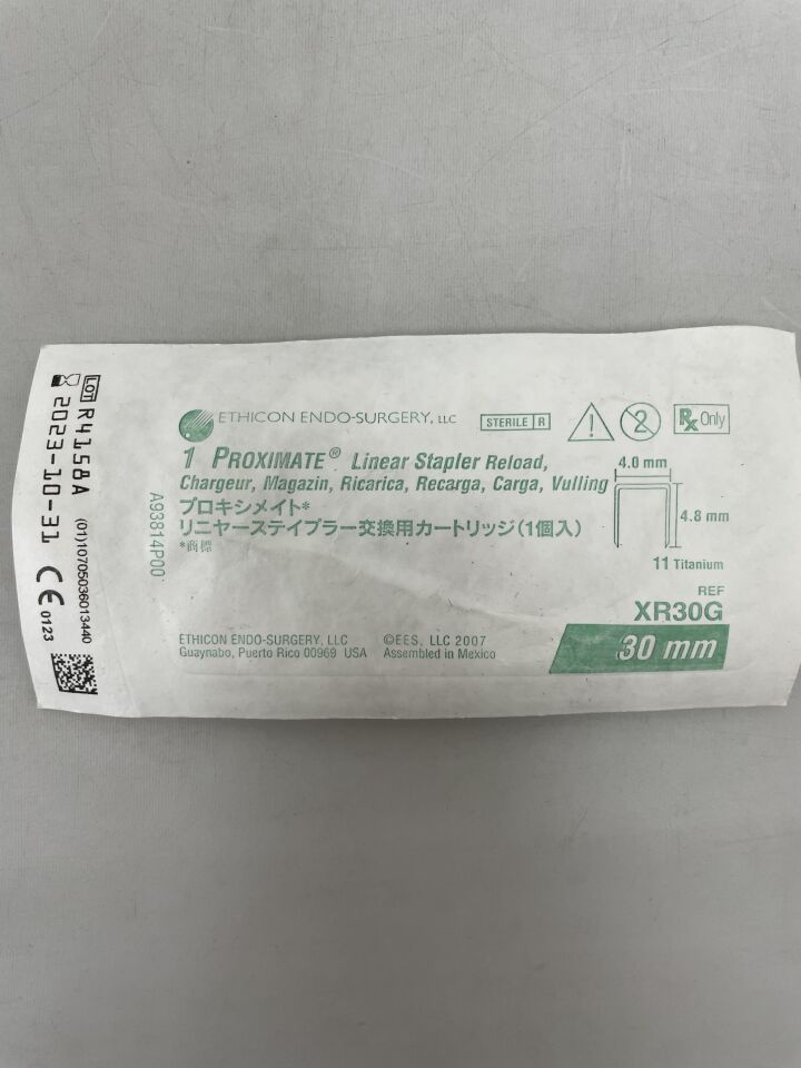 XR30G - ETHICON - Proximate Linear Stapler Reload, 4mm x 4.8mm, 30mm, () - ( Expiry Date: 2023-10-31 )