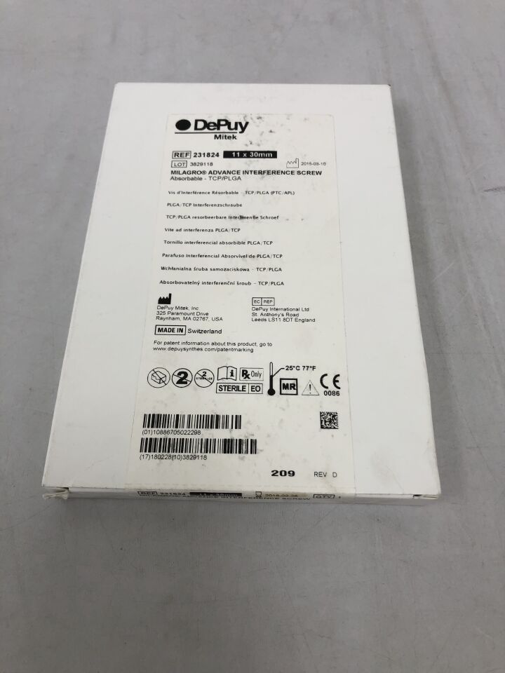 231824 - DEPUY - MILAGRO Advance Interference Screw, 11mm X 30mm, (BX/1) - ( Expiry Date: 2024-04-30 )
