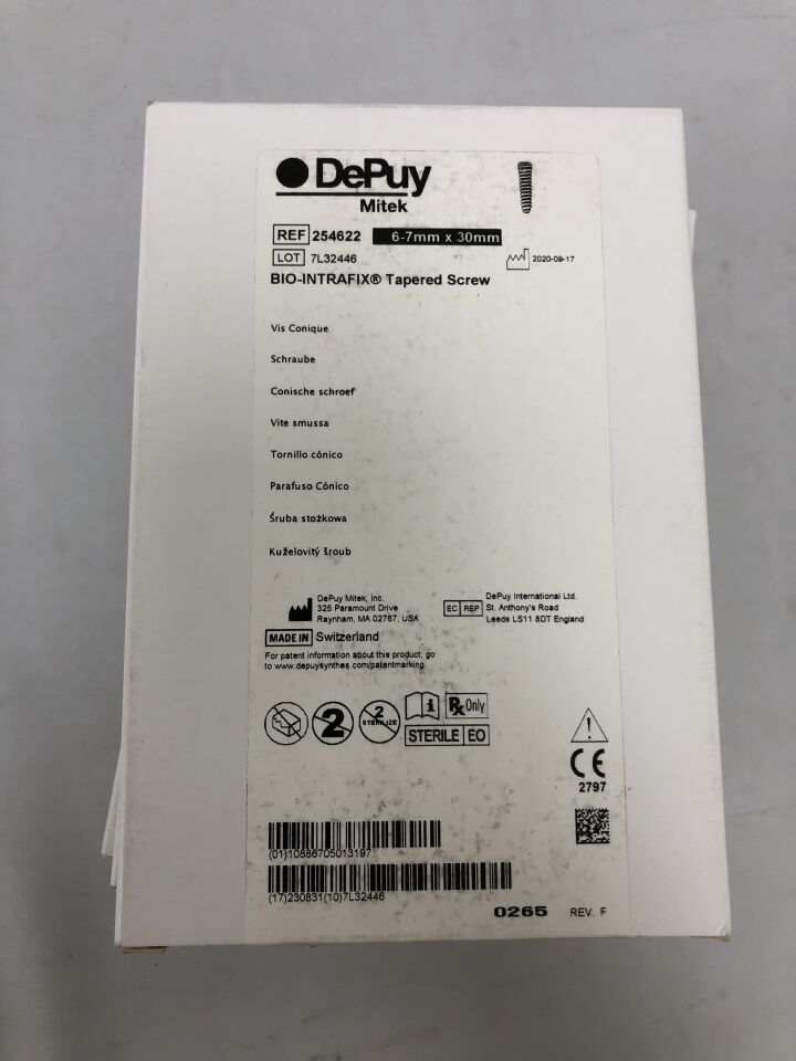 254622 - DEPUY - INTRAFIX Tapered Screw, 6-7mm X 30mm, (BX/1) - ( Expiry Date: 2023-08-31 )