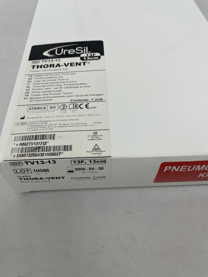 TV13-13 - URESIL - Thora-Vent Procedure Tray, 13F, 13cm , ( BX/1 ) - ( Expiry Date : 2026-04-30 )