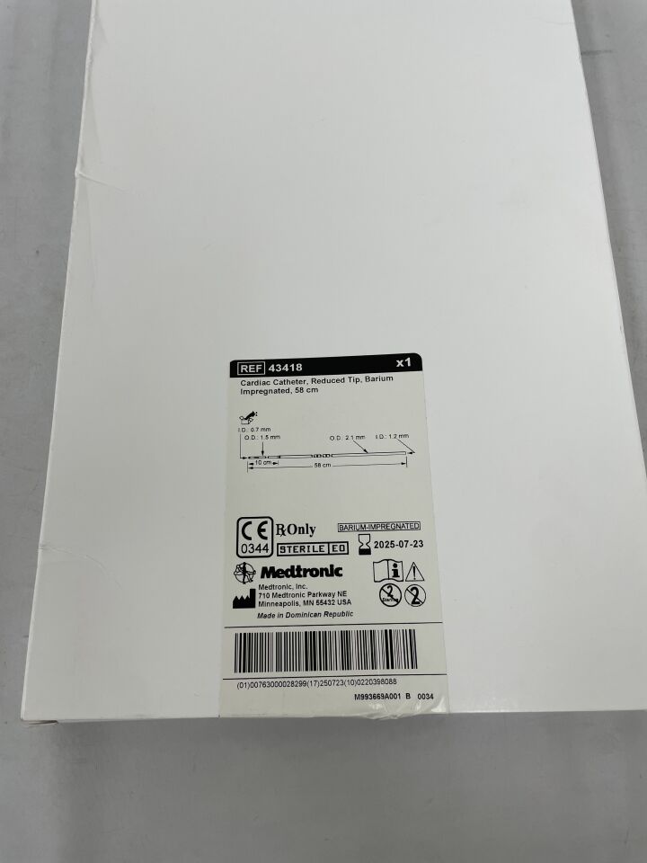 43418 - MEDTRONIC - cardiac catheter, reduced tip, barium, 58cm , ( BX/1 ) - ( Expiry Date : 2025-07-23 )