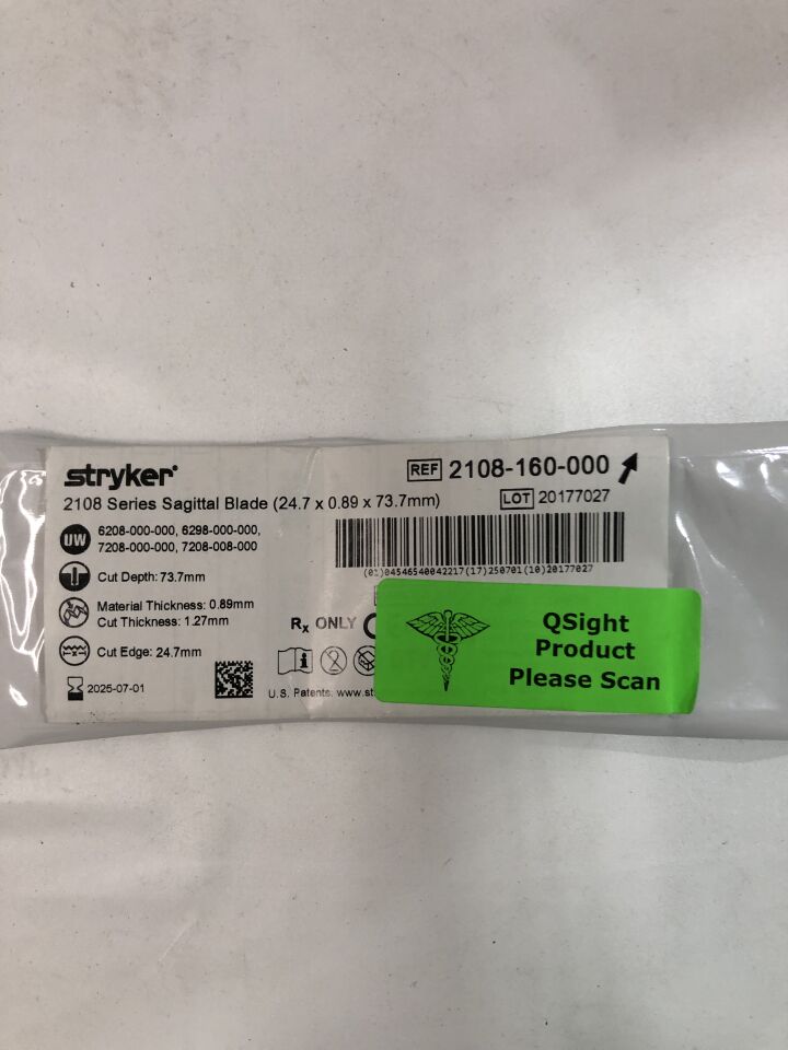 2108-160-000 - STRYKER - 2108 Series Sagittal Blade, 24.7 x 0.89 x 73.7mm , ( EA ) - ( Expiry Date : 2025-07-01 )