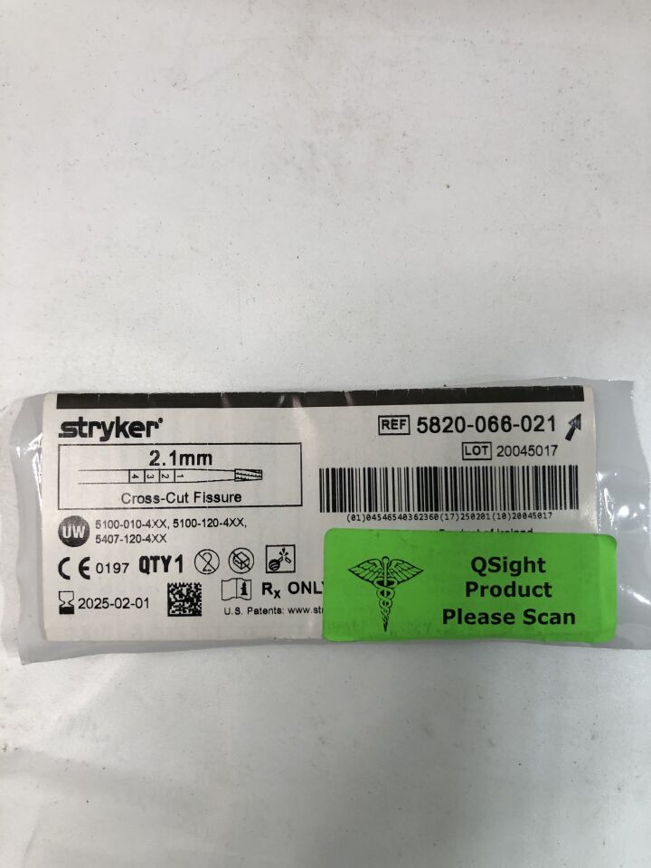 5820-066-021 - STRYKER - 2.1mm Cross-Cut Fissure Bur , ( EA ) - ( Expiry Date : 2025-02-01 )