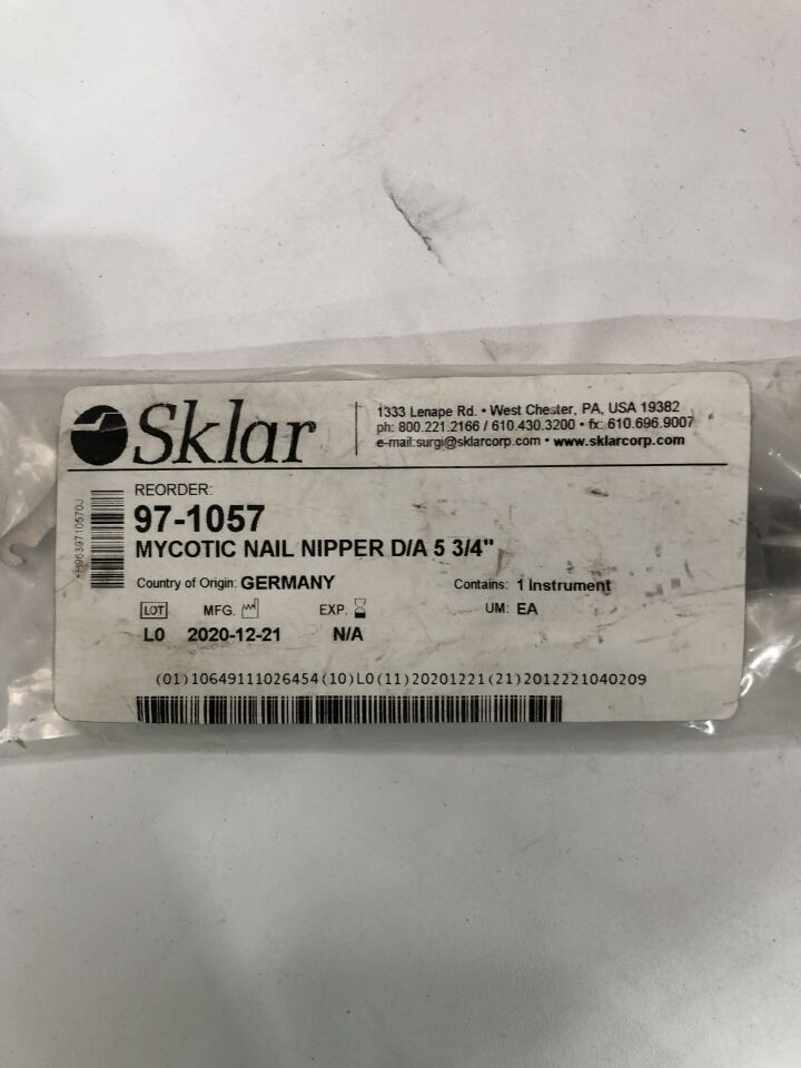 97-1057 - SKLAR - Nail Nipper, Mycotic, 5-3/4" , ( EA ) - ( Expiry Date : 2099-01-01 )