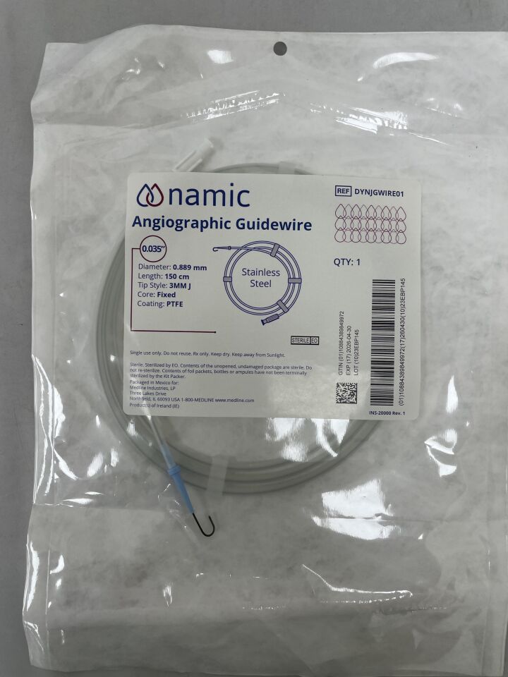 DYNJGWIRE01 - MEDLINE - guía de alambre .035x150 ptfe f, ( EA ) - ( Fecha de caducidad : 2026-04-30 )