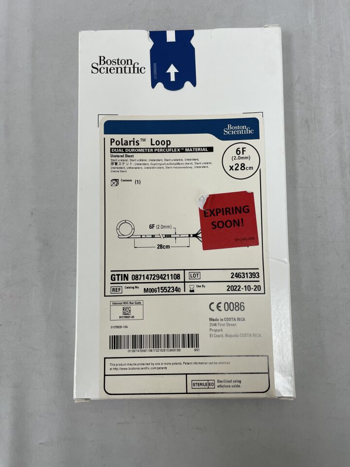155234 - BOSTON SCIENTIFIC - polaris loop ureteral stent - dual durometer percuflex material - 6fr x 28cm, (EA) - ( Expiry Date: 2022-10-20 )