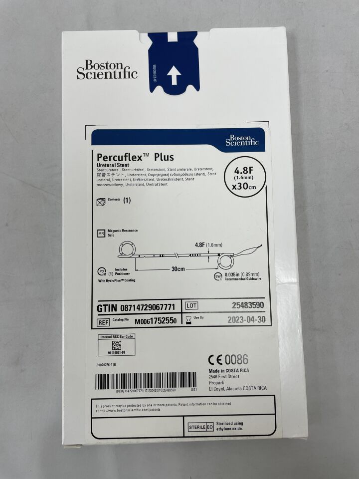 175255 - BOSTON SCIENTIFIC - percuflex plus ureteral stent - 4.8fr x 30cm, (EA) - ( Expiry Date: 2023-04-30 )