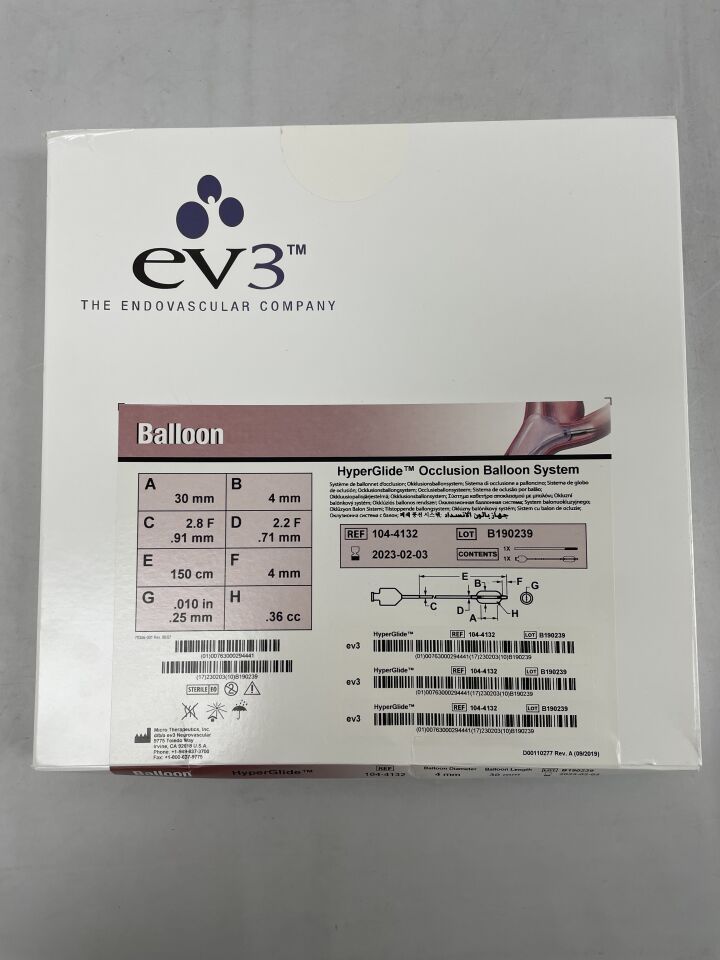 104-4132 - MICRO THERAPEUTICS - EV3 HyperGlide Occlusion Balloon System, 4MM X 30MM, (BX/1) - ( Expiry Date: 2022-11-16 )