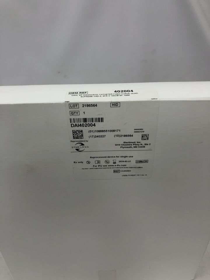 402004REP - STERILMED - Reprocessed St. Jude Medical, SUPREME ELECTROPHYSIOLOGY CATHETER: 6F, 5MM SPACING, CRD-2, (BX/1) - ( Expiry Date: 2024-02-27 )