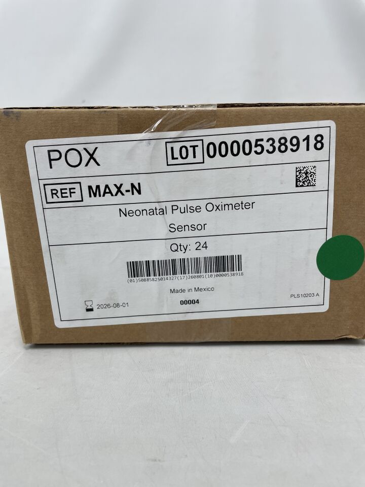 MAX-NREP - STRYKER - Reprocessed Covidien, Neonatal/Adult Pulse Oximeter Sensor <3kg >40kg , ( BX/24 ) - ( Expiry Date : 2026-08-01 )