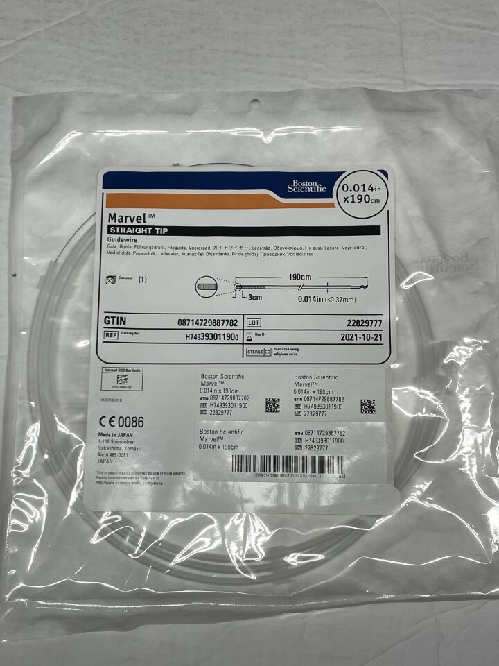 39301190 - BOSTON SCIENTIFIC - Marvel Guidewire - Straight Tip - .014" x 190cm
, () - ( Expiry Date: 2022-05-05 )