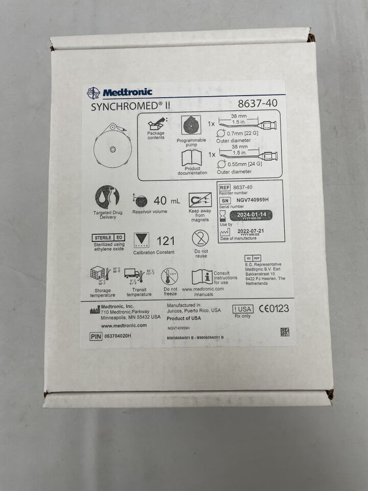 8637-40 - MEDTRONIC - synchromed ii programmable pump 40ml, () - ( Expiry Date: 2024-01-14 )