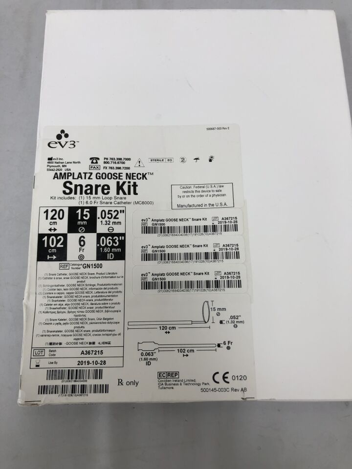 GN1500 - COVIDIEN - EV3 Amplatz Goose Neck Snare Kit, 120cm X 15mm X 0.052in, (BX/1) - ( Expiry Date: 2019-10-28 )