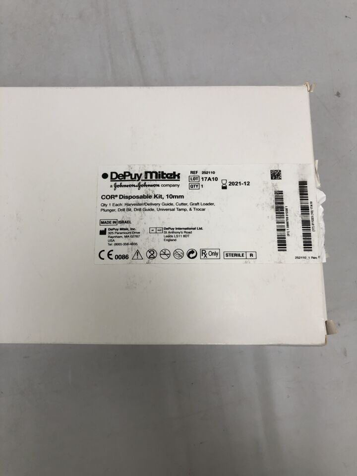 252110 - DEPUY - COR Disposable Kit, 10mm, (BX/1) - ( Expiry Date: 2021-12-23 )