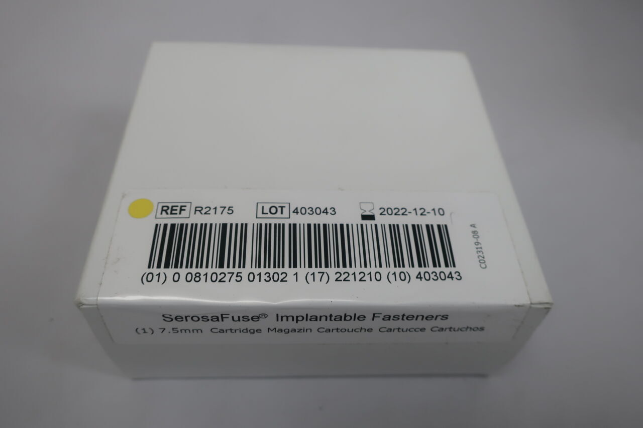R2175 - MEDTRONIC - endogastric solutions serosafuse implantable fasteners for exophyx, 20 per cartridge, 7.5mm, (BX/1) - ( Expiry Date: 2024-01-17 )
