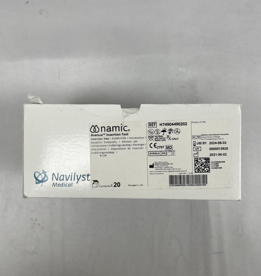 H74904490202 - NAVILYST - Namic Avenue Insertion Tool, Maximum Wire Used, Yellow Hub, 0.46 mm, (BX/20) - ( Expiry Date: 2024-06-02 )