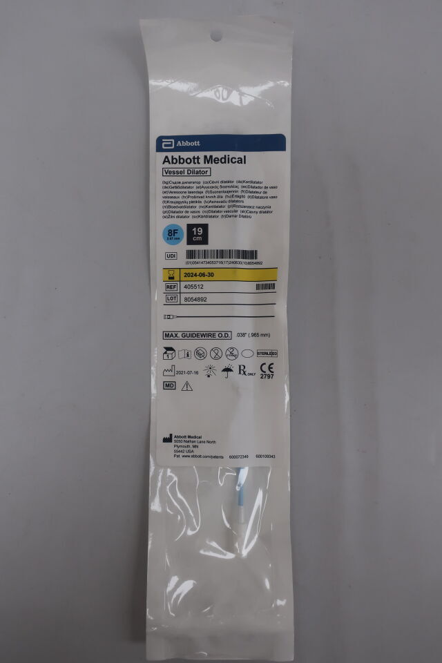 405512 - ABBOTT - vessel dilator 8f(2.67mm)/19cm, (EA)