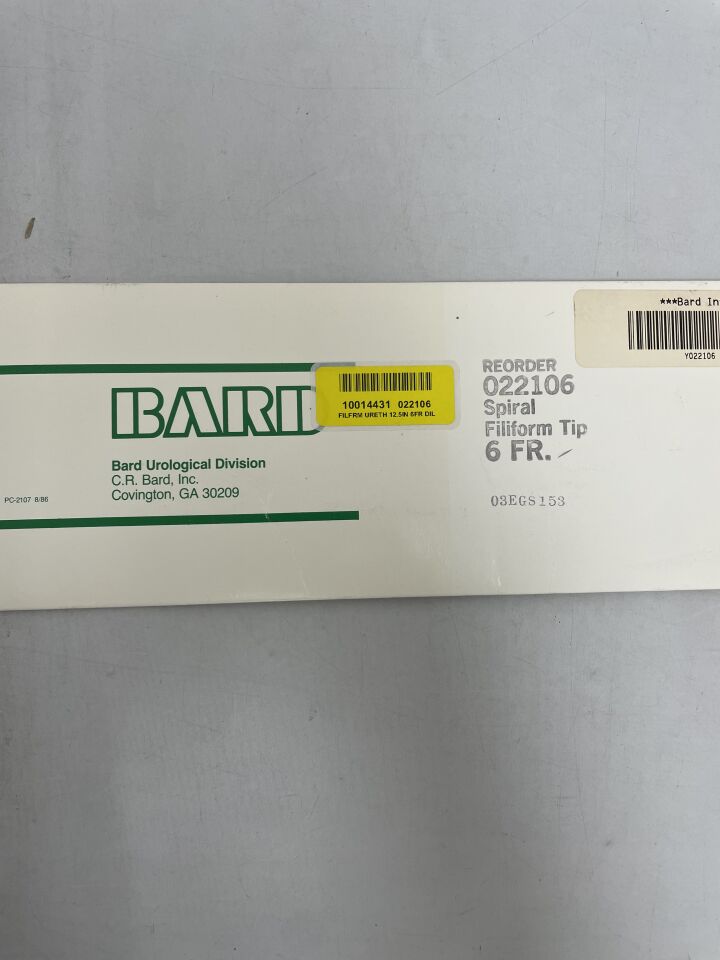 022106 - BARD - Spiral Filiform Tip 6Fr., () - ( Expiry Date: 2023-08-01 )