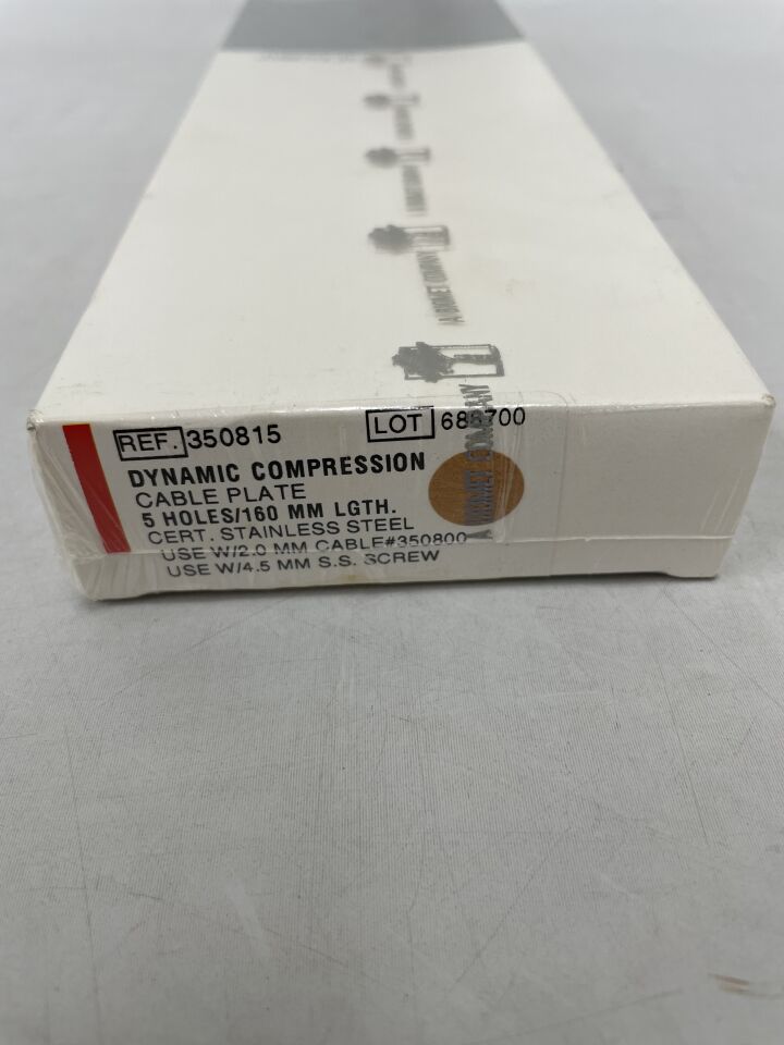 350815 - BIOMET - Dynamic Compression Cable Plate 5 Hole, 160mm, (EA) - ( Expiry Date: 2020-10-01 )