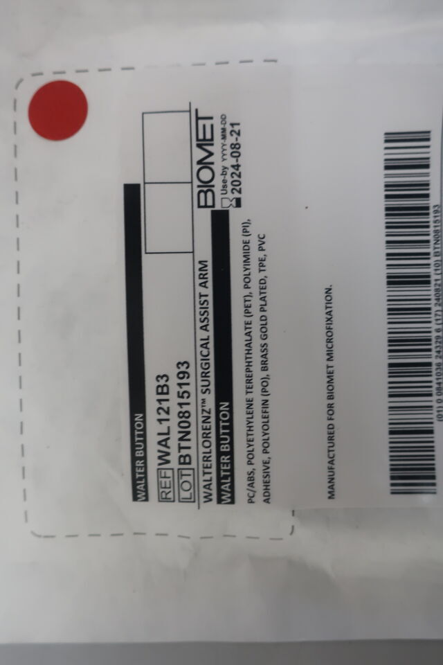 WAL121B3 - BIOMET - lorenz surgical assist arm walter button, (EA) - ( Expiry Date: 2024-08-21 )