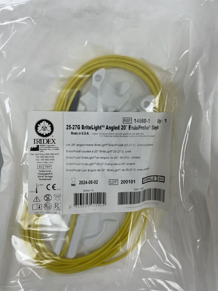 14560-1 - IRIDEX - 25-27G Britelight Angled 20 degree EndoProbe, (EA) - ( Expiry Date: 2024-08-02 )