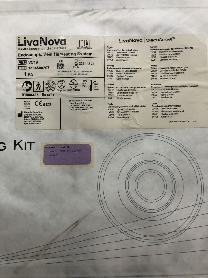 VC16 - LIVANOVA - Endoscopic Vein Harvesting System, (EA) - ( Expiry Date: 2021-12-31 )