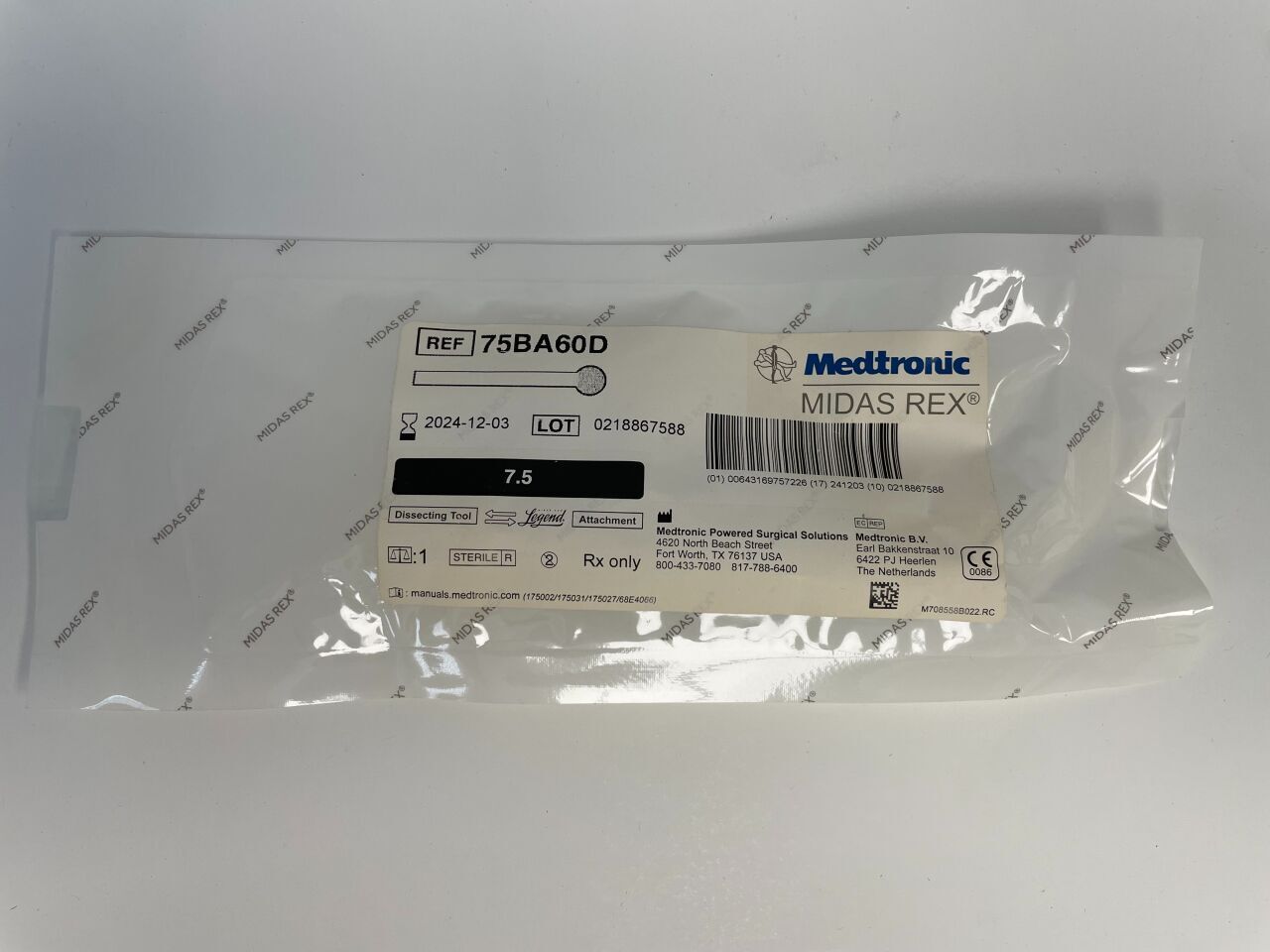 75BA60D - MEDTRONIC - Midas Rex Legend, Ball Diamond 7.5cm, 6mm
, () - ( Expiry Date: 2024-08-04 )