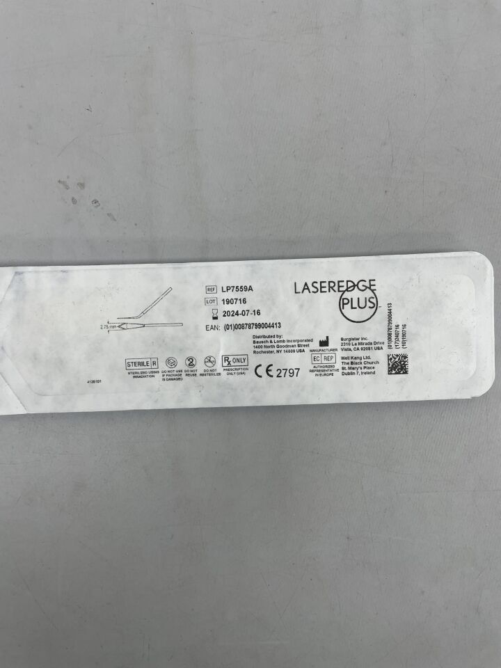 LP7559A - SURGISTAR - Laseredge Plus Slit knife, 2.75mm, angled single bevel up, () - ( Expiry Date: 2024-07-16 )