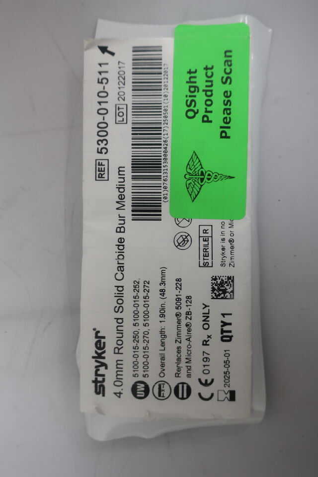 5300-010-511 - STRYKER - 4mm round solid carbide ur medium , (EA) - ( Expiry Date: 2024-06-01 )